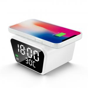 China High Efficiency Alarm Clock Qi Charger , Compatible Wireless Charging Alarm on sale