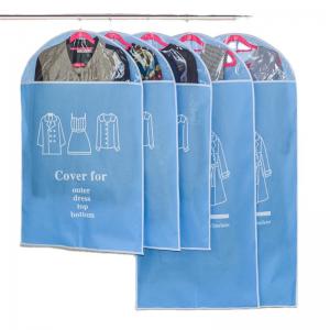 China Foldable Non Woven Garment Storage Bag Zipper Top Plastic Dry Cleaning Bags factory