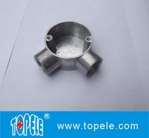 China TOPELE 25mm / 32mm BS Electrical Conduit Galvanized Aluminum Circular Junction Box For Conduit Fittings factory