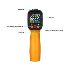 LCD Handheld Laser Infrared Temperature Gauge Digital IR Thermometer Long