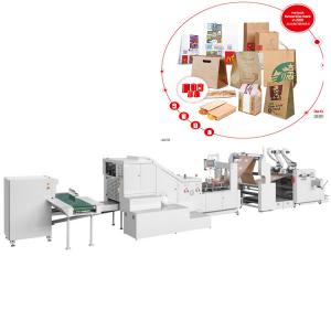 China Fully Automatic Square Bottom Bread Paper Bag Machine 380-1050mm Roll Width factory
