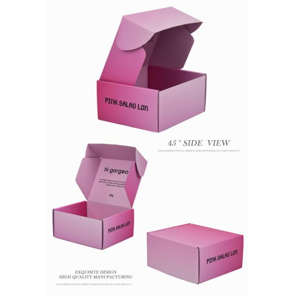 Custom Luxury Gradient Pink Color Cardboard Paper Mailing Packaging Boxes