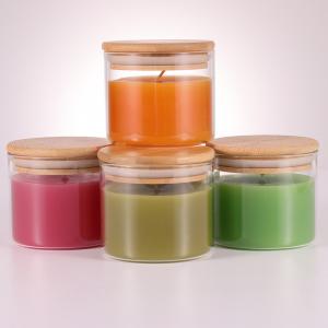China Natural Paraffin Wax Aromatherapy Aroma Light Candles 220G With Bamboo Lid factory
