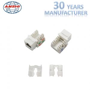 China 100% Pass Fluck Test ANSHI RJ45 CAT6 Keystone Jack 90 Degree UTP Connection With Dust Cover factory