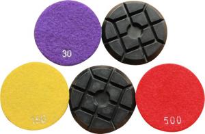 China Black 4  Sharp Marble Stone Abrasive Diamond Resin Pads For Floor Leveling factory