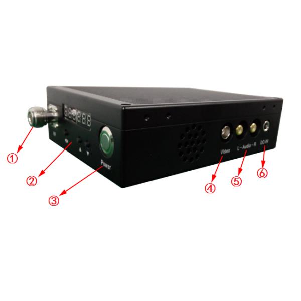 Long Rang CVBS Video Transmitter COFDM Modulation 1W Power NTSC PAL 300-2700MHz AES Encryption DC-12V