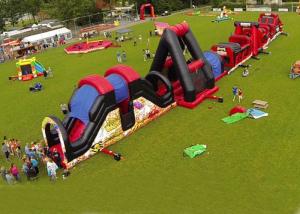 China Outdoor Obstacle Course Game For Playground , Boot Camp Inflatable Obstacle Course on sale