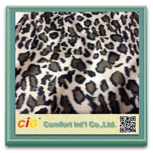 China Animal Printed Realistic Faux fur Fabric For Scarf Garment / Coat , Soft Long Pile Fake Fur Material factory