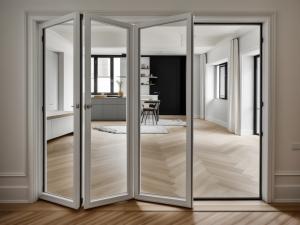 China Interior / Exterior Aluminium Glass Folding Doors Sleek Residential Bifold Doors on sale