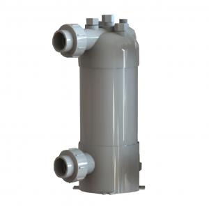 China Titanium Heat Exchanger Tube PVC Shell Heat Exchanger for Swimming Pool Heat Pump Aquarium Chiller factory