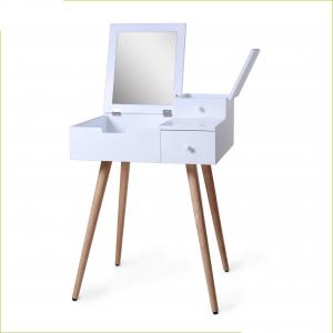 China MDF Board 34cm Height Make Up Wooden Table With Mirror factory