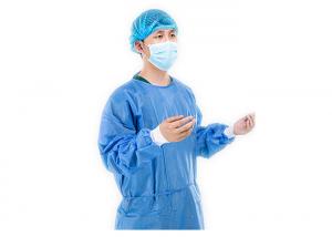 China SPP SMS Blue Hospital Protective Waterproof Isolation Gown on sale
