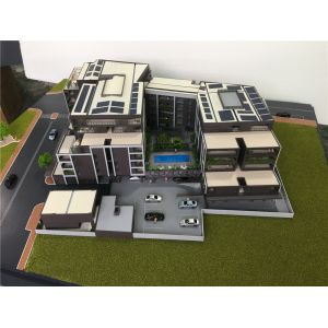 3D Modern House Model , Miniature Architectural Models With Led Light