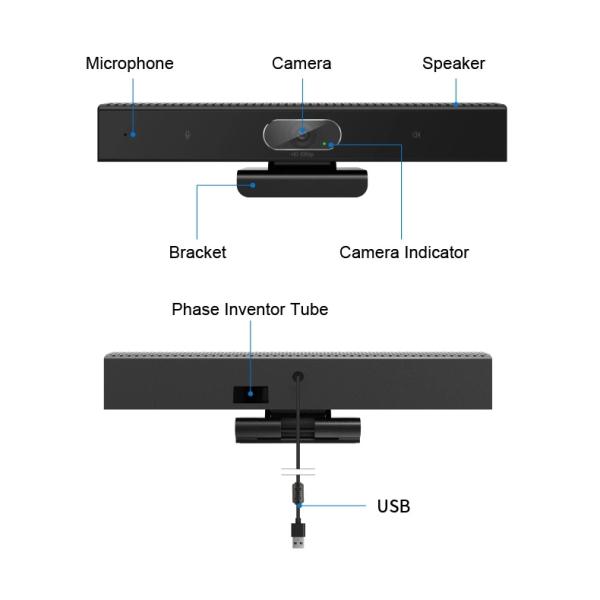 free shipping plug and play 90 degree wide angle conference webcam USB camera with microphone speaker