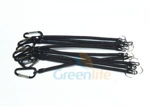 China 20MM Long Black Fishing Pliers Lanyard With Split Ring / Black Carabiner on sale