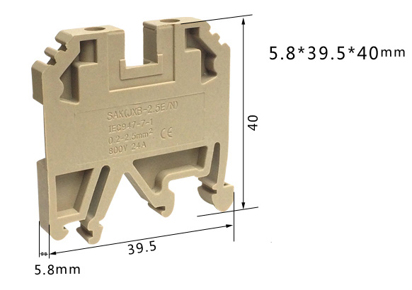 SAK-2.5EN / JXB-2.5/35 DIN Rail Screw Clamp Terminal Blocks 800V 24A