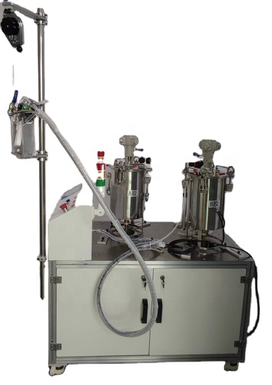Electric AB Dispenser Machine Automatic Two-Component High Viscosity Glue with Pressure Barrels Mixing Device Wood Packaging