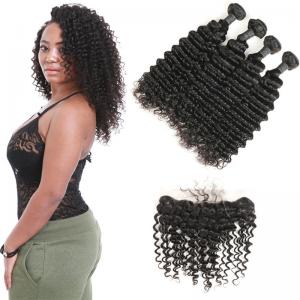 China No Shedding Genuine Virgin Brazilian Hair Extensions Kinky Curl 8 To 28 Inches on sale