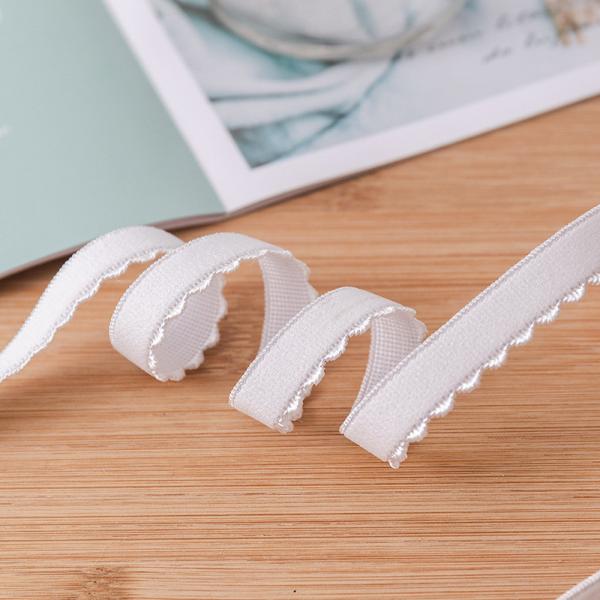 Garment Accessories Ribbon 1.2cm Weaved Edge Polyester Elastic Bra Strap with Eco-friendly Features