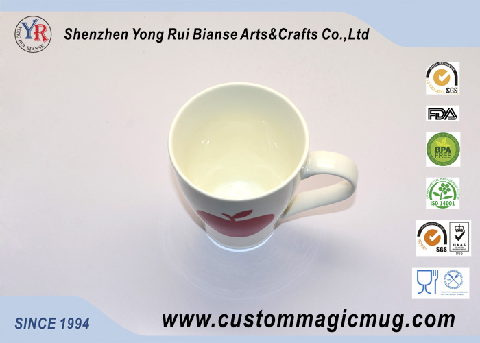 Handle Temperature Sensitive Custom Magic Mug Porcelain For Coffee / Beverage