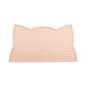 China Cat Face Kids Silicone Placemat , Silicone Dining Table Mat Heat Resistant Waterproof feeding mat factory
