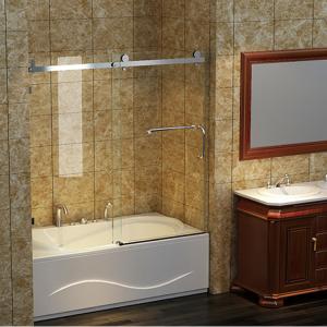China Dual Sliding Clear Tempered Glass Bathroom Shower Screen Door Cabinet factory