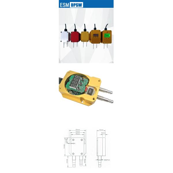 Micro Intelligent Dry Gas Pressure Transmitter , Digital Air Wind Differential Pressure Sensor With 4-20ma /0-5v /0-10v