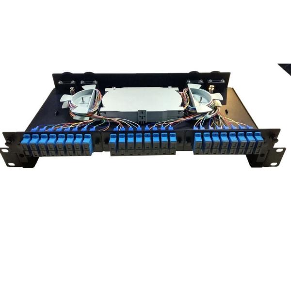 FTTX 48 Ports Rack Mounted Fiber Optic Patch Panel With SC Simplex Adapter