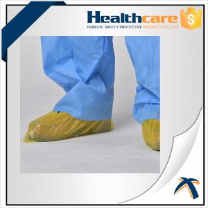 China Yellow Non Skid Shoe Covers Disposable 17gsm PE Polyethylene on sale