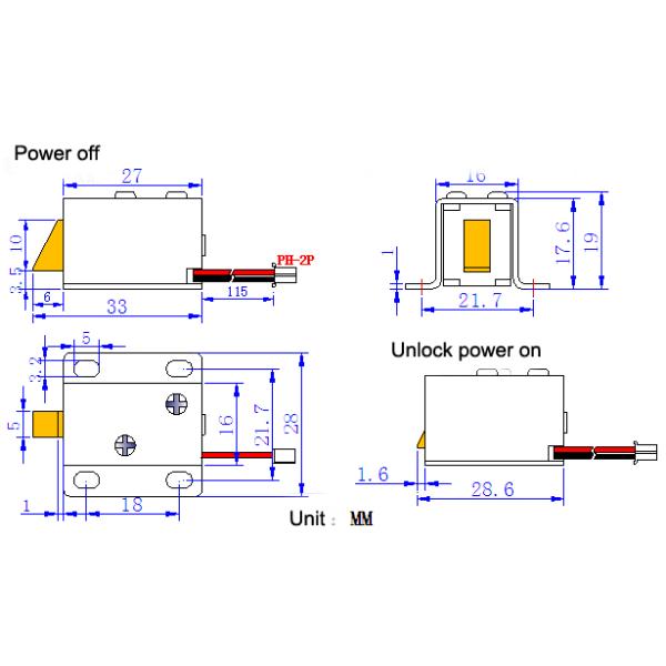 Adjustable Direction 1S 0.4A 4.8W Fail Secure Cabinet Lock