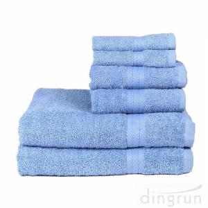 China 100% Cotton 6 Piece Absorbent Towel Set Bath Towel Hand Towel Wash Towel factory