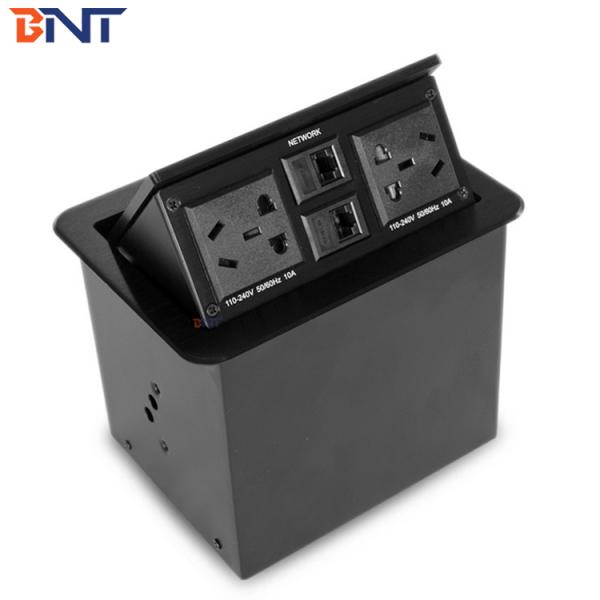 Office Conference Desktop Power Sockets Aluminum Alloy Brushed With Network