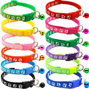 China Factory Wholesale Cat Collar Pet Bell Collar Multi Color Cat Accessory Safety Buckle Collar For Cat And Puppy factory