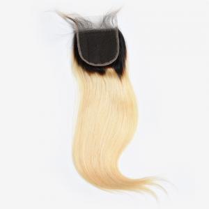 China 4x4 Brazilian Hair Lace Closure Straight 1b/613 Color 9a Grade 100% Pure Human Hair factory
