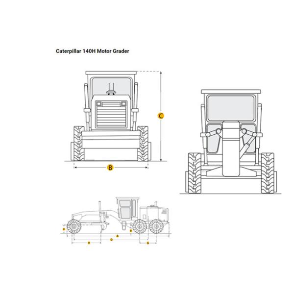 Yellow Used Cat 140h Grader Japan Made Good Condition With 21000kg Operate Weight