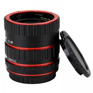 China Red Metal Auto Focus Macro Extension Tube Set For Canon SLR Cameras CANON EF EF-S Lens factory