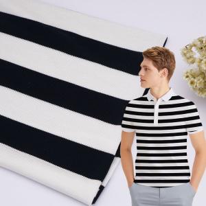 China Smooth Striped Textured Fabric , Modal Hot Shell Black And White Stripe Fabric factory