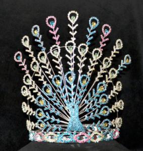 China peacock pageant crowns for valentines day pageant crowns and rhinestone crowns tiaras wholesale crowns supplier china factory