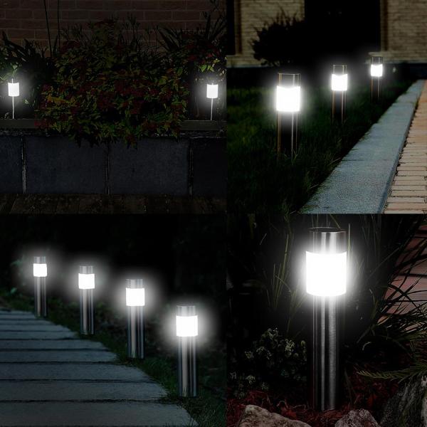 Stainless Steel Led Solar Lawn Lamp , Outdoor IP65 Garden Path Light White Light