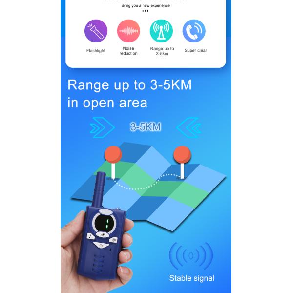 Portable Children Toy Walkie Talkie 3 Channels Small Size Free License HR802