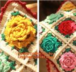 Handmade Paisley Crochet pillow cushion cover Decorative Cushion Wedding Gift