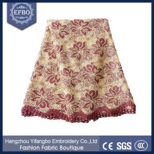 China New design france lace embroidery / african lace fabrics 2015 /brown cupion lace for dress on sale