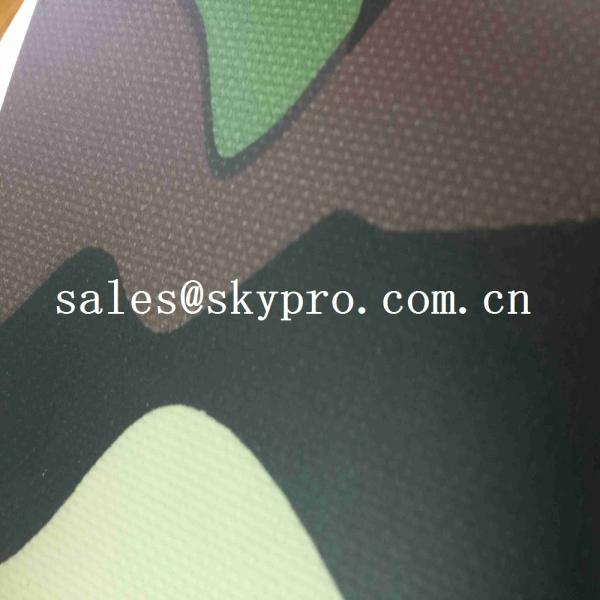 Thin 0.5mm Thick PVC Coated Fabric Plastic Sheet Camouflage 210T Polyester Printed Fabrics