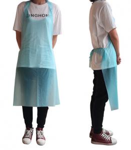 China Thickened Biodegradable Disposable Aprons , Biodegradable blue disposable aprons on sale