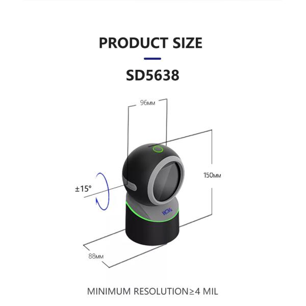 A Alipay 2D Barode Scanner Pdf417 Qr Code Reader for Supermarket Driver License 2D Bar Code Reader Barcode Scanner