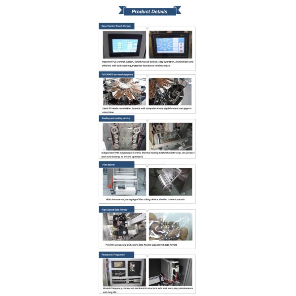 Multihead Pillow Bag Granule Vertical Packing Machine For Snacks