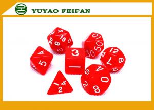 China Poker Accessories White / Solid 4 6 8 10 12 Polyhedral Dice Set , Custom 20 Sided Dice on sale
