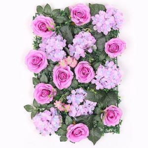 China Background Wedding Wall Flower Hydrangea with Rose Artificial Silk Flower Wall factory