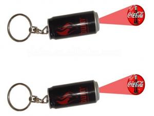 China Led Can Shape Projector Keychain different design with different customer logo factory