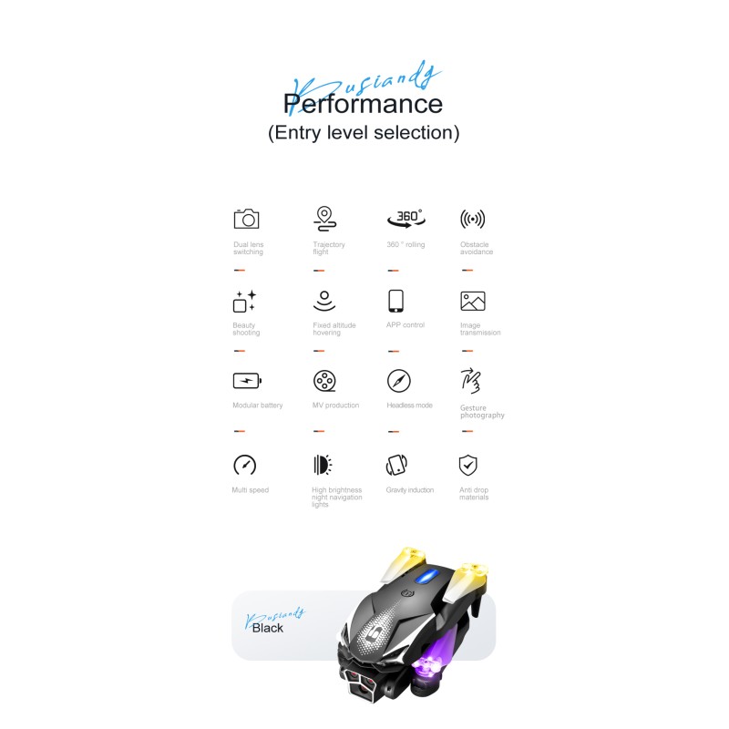 Triple Camera Drone With Obstacle Avoidance Quadcopter Uav Lu600 Flight Time About 4-5min Plastic Construction